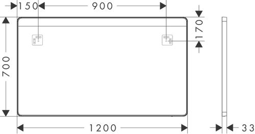 Hansgrohe-Xarita-Lite-Q-Spiegel-mit-horizontaler-LED-Beleuchtung-1200-30-Wandschalter-Mattschwarz-54960670 gallery number 1